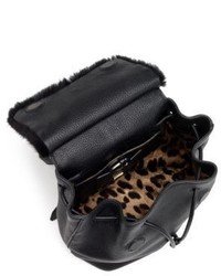 Dolce & Gabbana Sicily Small Leather Mink Fur Backpack