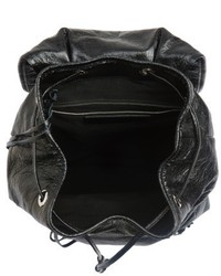 Balenciaga Small Classic Traveller Lambskin Leather Backpack Black