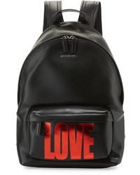 Givenchy Small Love Leather Backpack Blackred