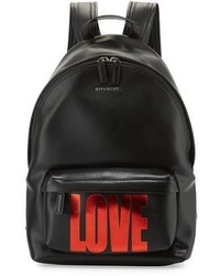 Givenchy Small Love Leather Backpack Blackred