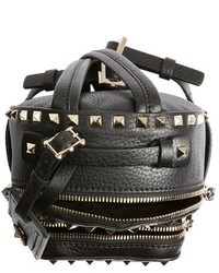 Valentino Small Rockstud Leather Backpack Grey