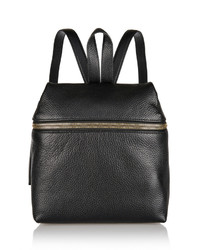 Kara Small Textured Leather Backpack Black