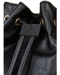 Topshop Snakeskin Pocket Faux Leather Backpack