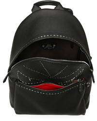 Fendi Stitched Monster Eyes Leather Backpack Black