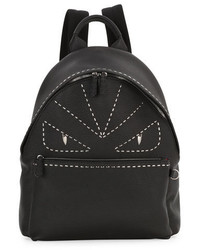 Fendi Stitched Monster Eyes Leather Backpack Black