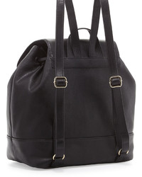 Neiman Marcus Tassel Flap Top Backpack Black