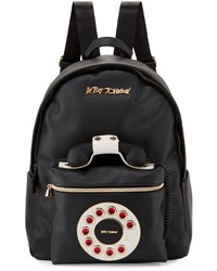 Betsey Johnson Telephone Faux Leather Backpack Black