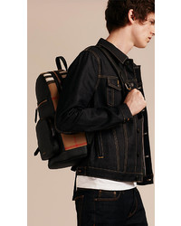 Burberry Textured Leather And House Check Backpack