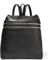 Kara Textured Leather Backpack Black
