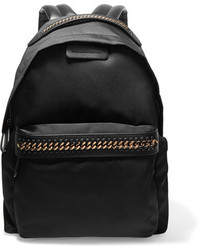 Stella McCartney The Falabella Faux Leather Trimmed Shell Backpack Black