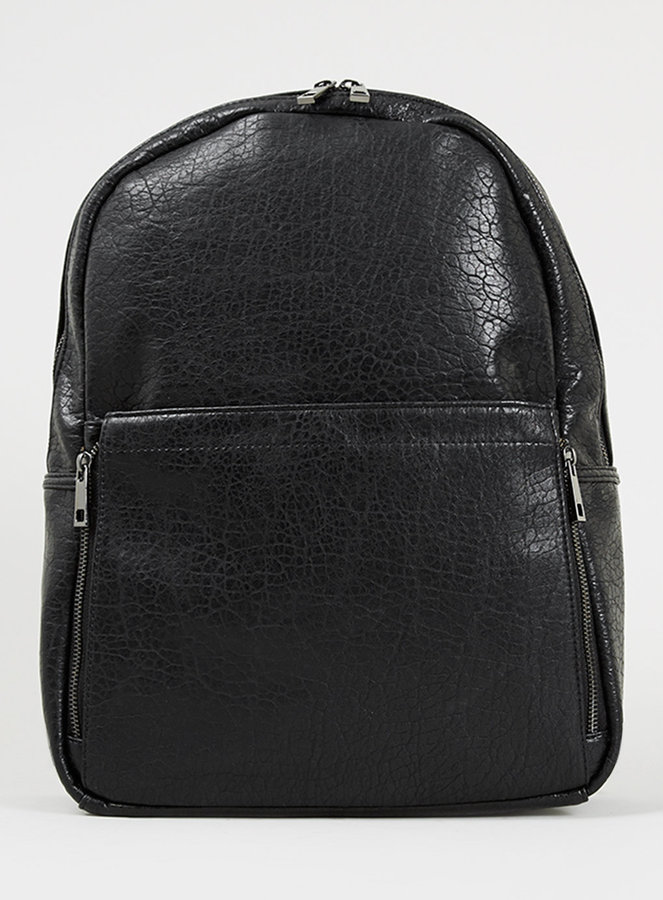 leather look backpack