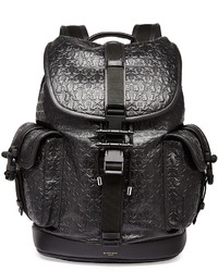 Givenchy Trident Star Embossed Leather Backpack Black