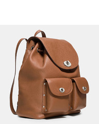 Coach Turnlock Rucksack In Polished Pebble Leather