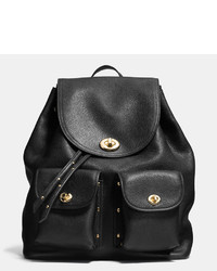 Coach Turnlock Tie Rucksack In Refined Pebble Leather