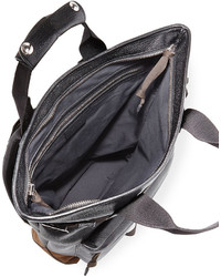 Tom Ford Two Tone Leather Backpack Tote Bag Blackbone