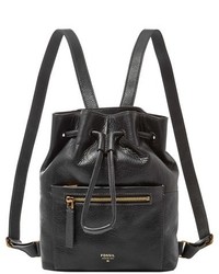 Fossil Vickery Drawstring Leather Backpack