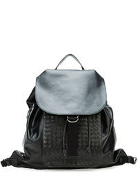 Bottega Veneta Woven Leather Backpack Black