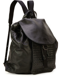 Bottega Veneta Woven Leather Backpack Black