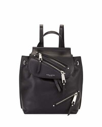 Marc Jacobs Zip Leather Flap Backpack Black