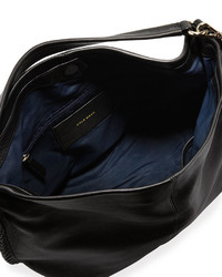 Cole Haan Addie Whipstitched Leather Hobo Bag Black