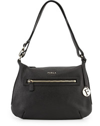 Furla Alida Small Leather Hobo Bag Onyx