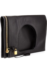 Tom Ford Alix Leather Padlock Zip Shoulder Bag