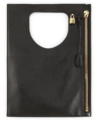 Tom Ford Alix Small Leather Padlock Zip Shoulder Bag Black
