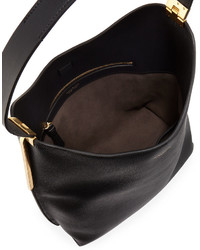 Nina Ricci Alphee Medium Leather Hobo Bag Black