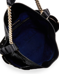 Jimmy Choo Anna Crinkled Leather Shoulder Bag Black
