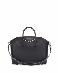 Givenchy Antigona Medium Leather Metal Satchel Bag Black