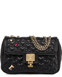 Betsey Johnson Be My Baby Quilted Satchel Bag Black