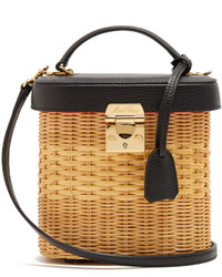 MARK CROSS Benchley Rattan And Leather Shoulder Bag