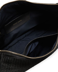 Cole Haan Benson Woven Leather Mini Hobo Bag Black