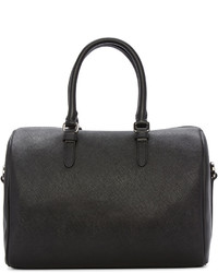 Versace Black Faux Leather Duffle Bag