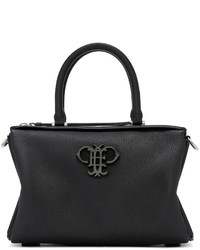 Emilio Pucci Black Leather Logo Duffle Bag