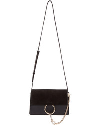 Chloé Black Leather Suede Small Faye Bag