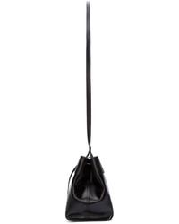 Kara Black Leather Tie Close Bag
