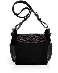Isabel Marant Black Suedeleather Ballwin Bag With Appliqu