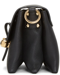 Alexander McQueen Black Twin Skull Shoulder Bag