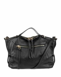 Kooba Blanche Leather Satchel Bag Black