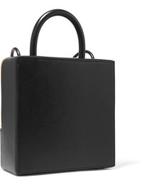 Building Block Box Leather Shoulder Bag Black