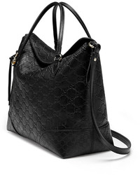 Gucci Bree Ssima Leather Top Handle Bag Black