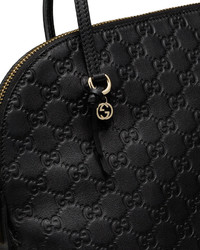 Gucci Bree Ssima Leather Top Handle Bag Black