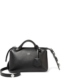 Fendi By The Way Mini Appliqud Leather Shoulder Bag Black