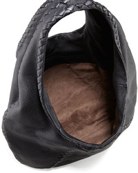 Bottega Veneta Cervo Large Hobo Bag Black