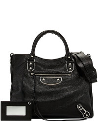Balenciaga Classic Glossy Leather Velo Bag Black