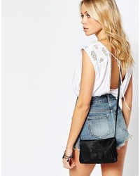 Asos Collection Soft Leather Cross Body Bag With Fringing