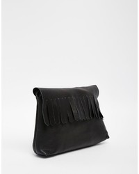 Asos Collection Soft Leather Cross Body Bag With Fringing
