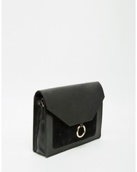 Asos Collection Vintage Leather Cross Body Bag With Metal Ring Detail