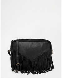 Asos Collection Western Tassel Suede And Leather Cross Body Bag